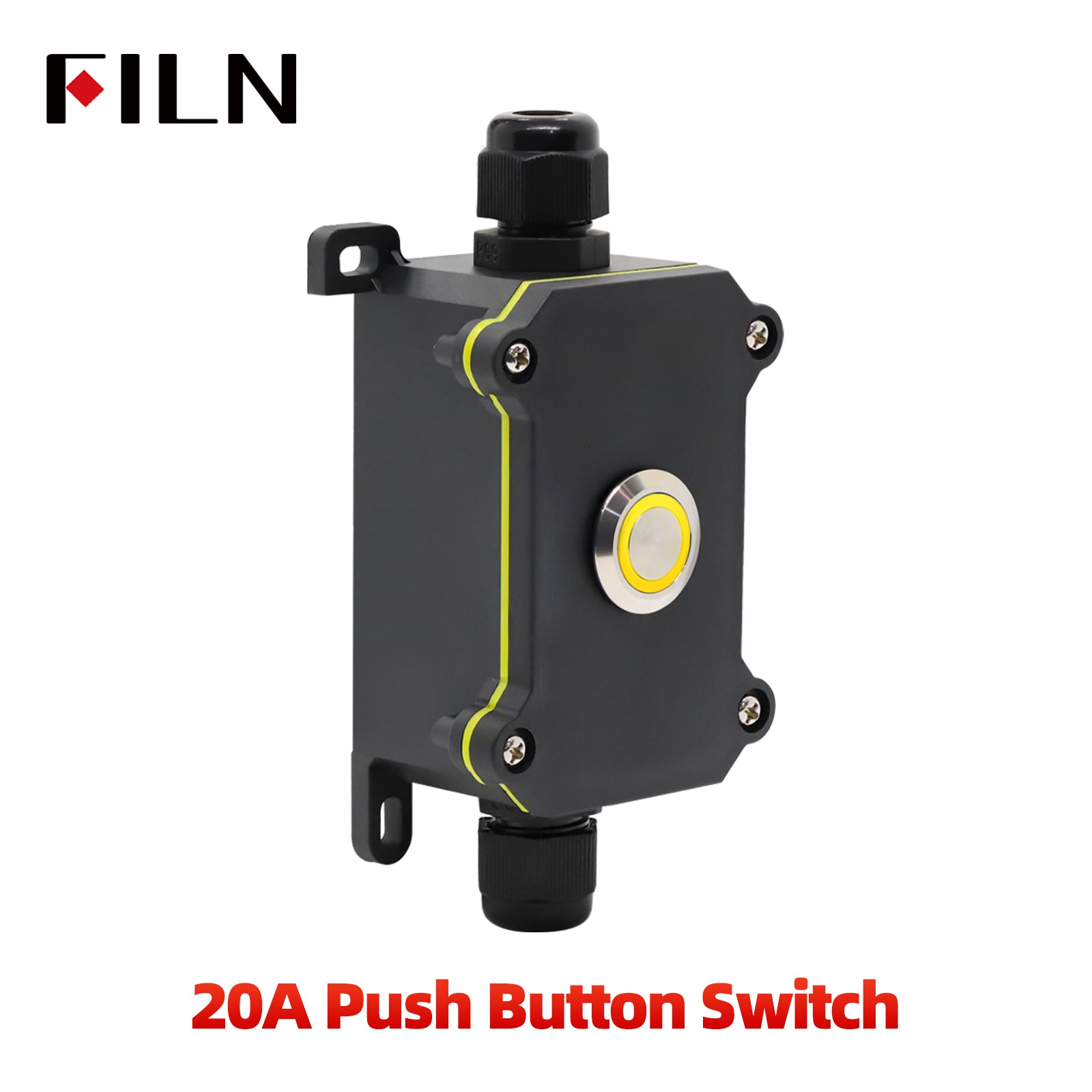 FILN 20A Waterproof Push Button Switch Box witch 19MM Metal Button Switch