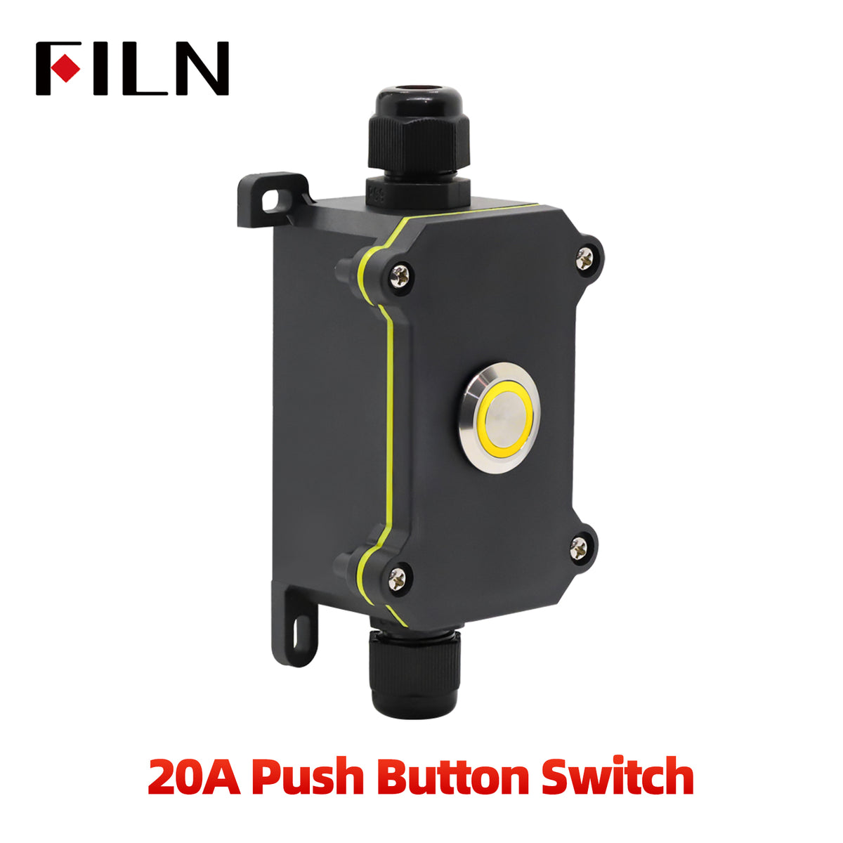 FILN 20A Waterproof Push Button Switch Box witch 19MM Metal Button Switch
