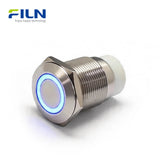 Telephone Plug Switch Stainless Steel RJ9 19mm  Momentary LED Ring FILN