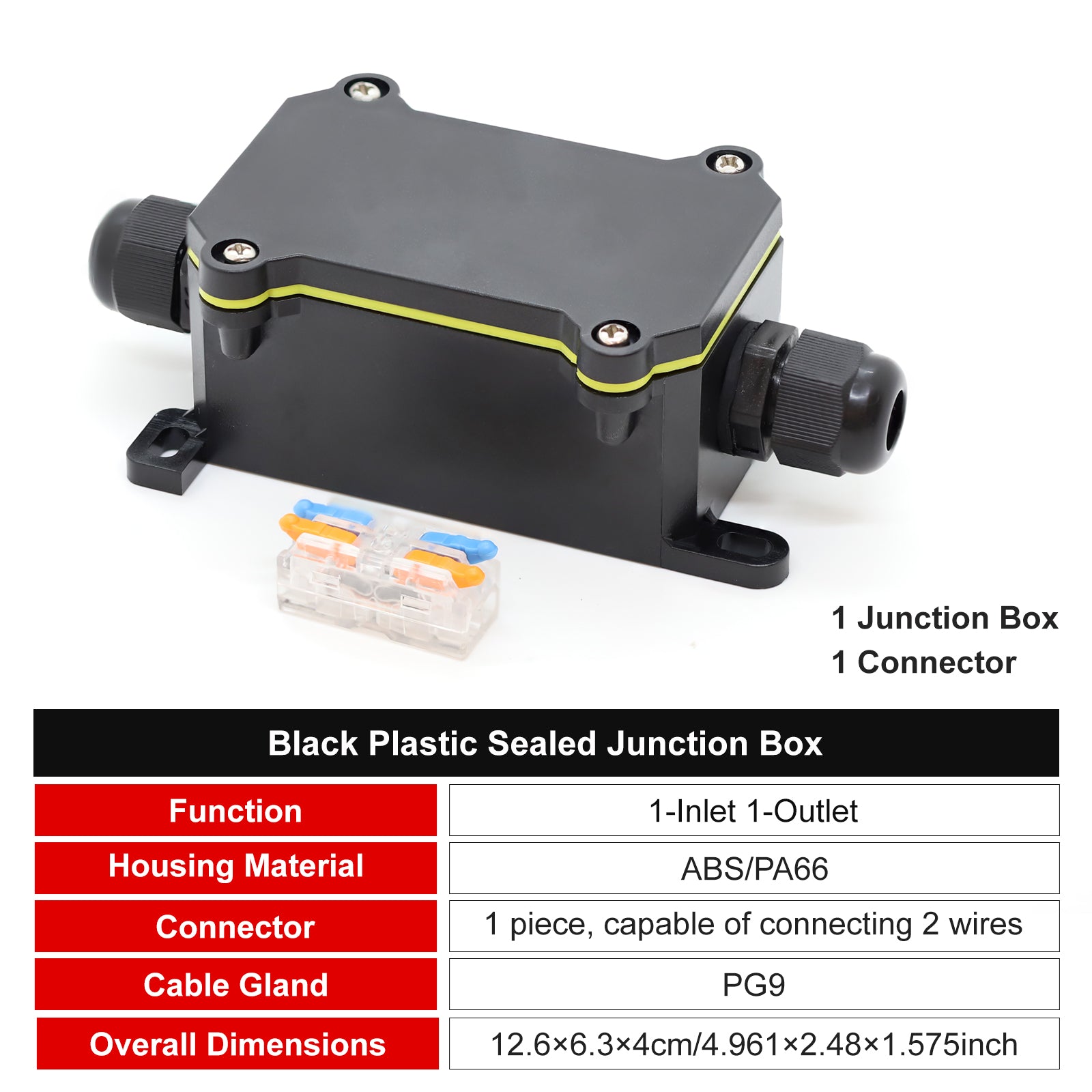 J Box Plug Electrical Junction Box WB3-2T Waterproof Wire Connector Shell FILN ...