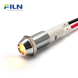 AC Power Indicator Light 10mm IP67 Waterproof Metal Signal Lamp FILN