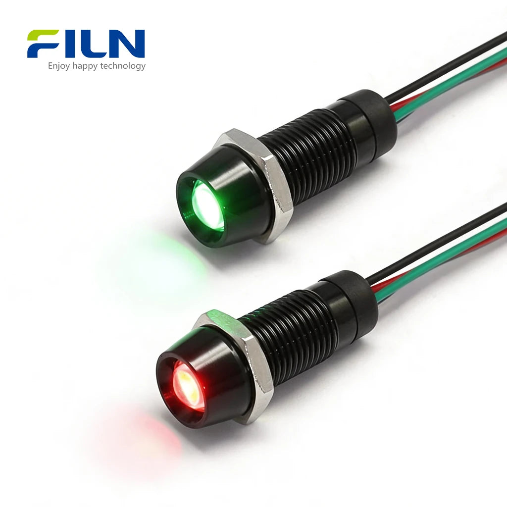 Panel Pilot Light 8MM Pre-wired Dual Color LED Pilot Light IP67 for CNC Panels FILN ...