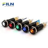 24 Volt DC LED Indicator Light 12mm IP67 Concave Metal Pilot Lamp FILN