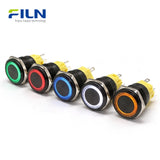 Illuminated Momentary Switch Push Button Stainless Steel 5-Pin LED Concave-head | FILN