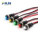 6mm Mini LED Pilot Light Indicator - Ultra-Short Body & High Head, 15cm Pre-wired Waterproof Signal Lamp (Black/Silver Case)