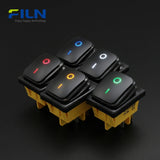 Rocker On Off Switch Black Plastic Waterproof IP65 KCD4 4-Pin DPST Switch FILN