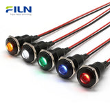 Lighting Indicators 22mm 24V High Head Metal LED Pre-wired Signal Lamp FILN