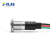 Dual Color Indicator Light 12MM AC/DC Metal Light 3-Pin Flat Head Pre-wired Signal Lamp