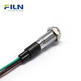 Bi-color LED Indicator Light 8MM Metal Red/Blue Dual Pilot Light IP67 Waterproof FILN