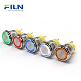 Illuminated Momentary Switch Push Button Stainless Steel 5-Pin LED Concave-head | FILN