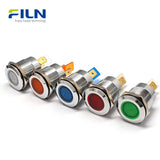 22mm Control Panel Light | 12V-220V Metal Flat Head 2-Pin LED | Industrial Signal Indicator FILN