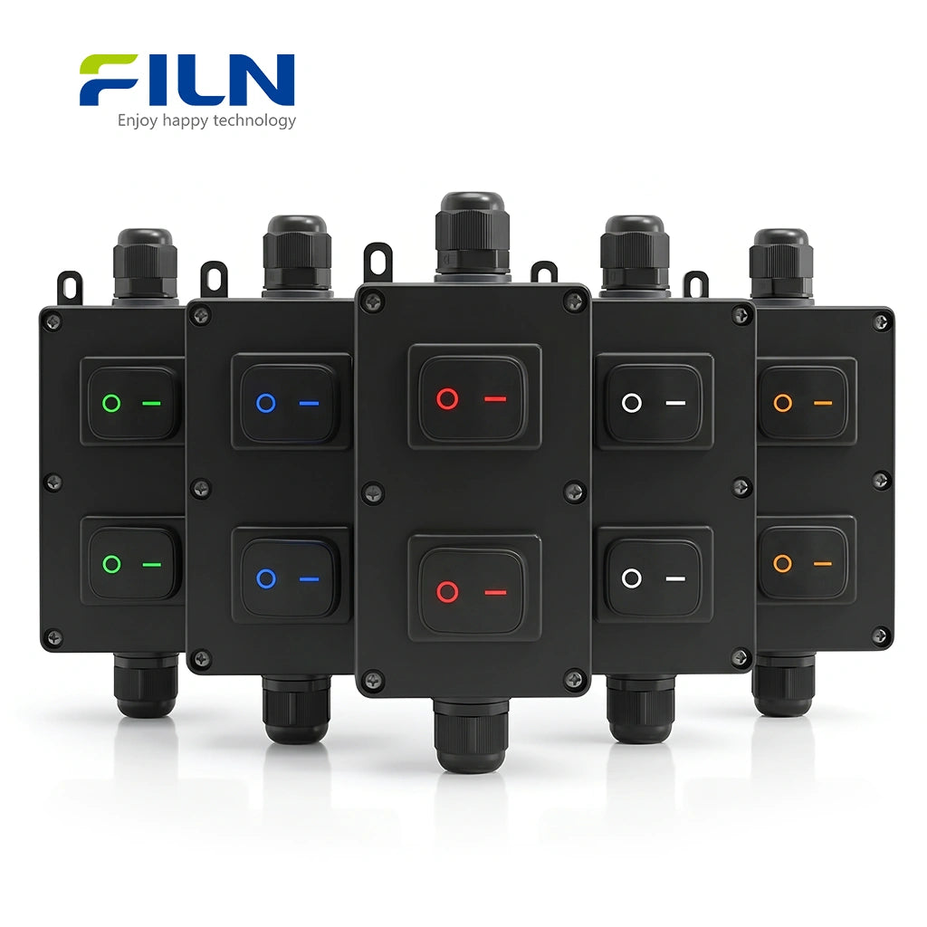 Waterproof Junction Box Outdoor KCD4 Rocker Switch 30A 4-Pin Screw Terminal FILN