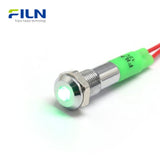 FILN 6mm grüne Kontrollleuchte, konvexer Kopf, Metallsignallampe mit 20cm Kabel