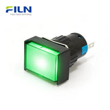 Kunststoff Grüne LED-Kontrollleuchte 220V 16mm Rechteckiger hoher Kopf Stiftanschluss FILN