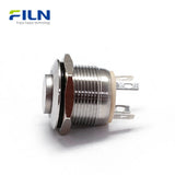 19mm Momentary Push Button 12V High Head LED Ring Stainless Steel 4-Pin | FILN