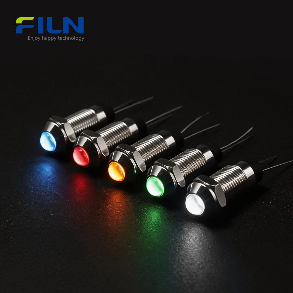 Voyant Jaune Tête Haute Borne à Broche 3-220V 8mm FLIN