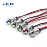 6mm Mini LED Pilot Light Indicator - Ultra-Short Body & High Head, 15cm Pre-wired Waterproof Signal Lamp (Black/Silver Case)