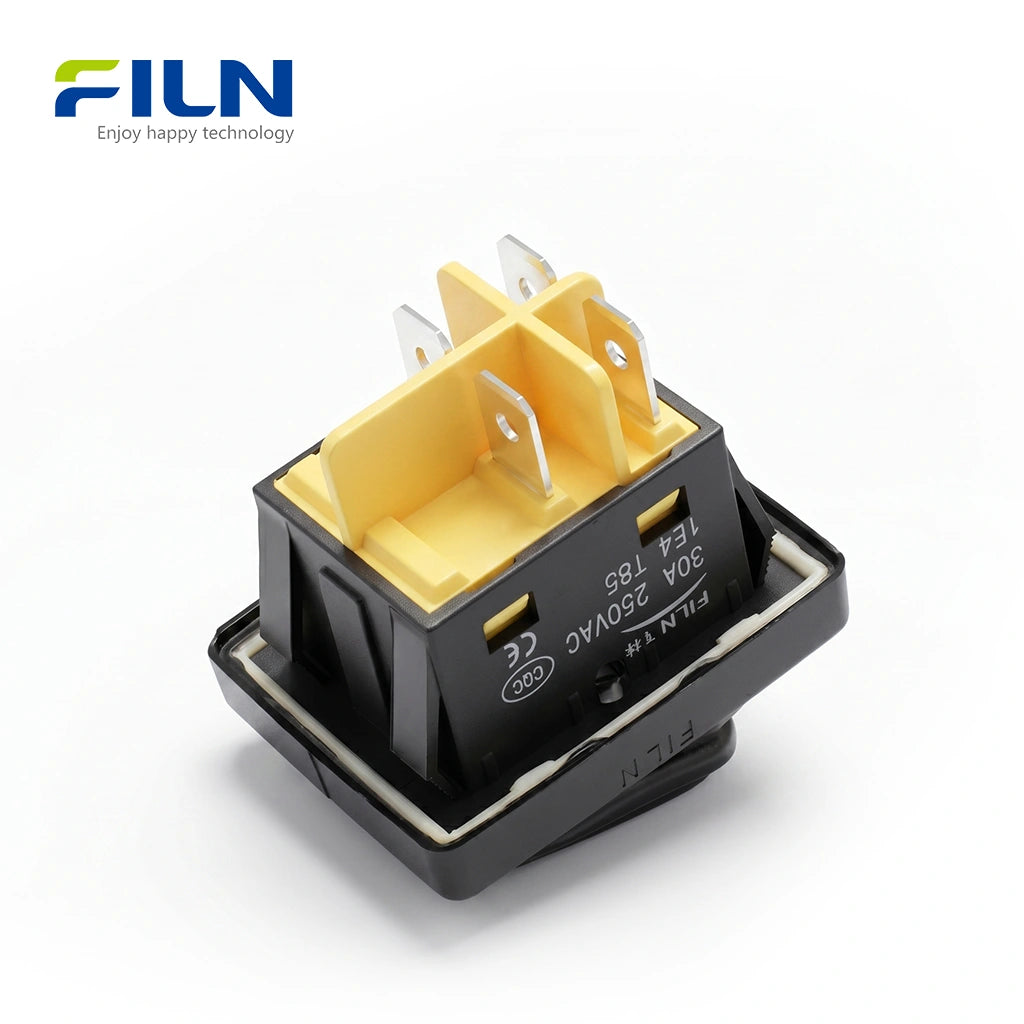 02a1851 Rocker Switch Rocker Switch DPST 30A 250VAC Waterproof KCD4 4-Pin Black Spray Finish ...