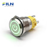 Bouton Poussoir Illuminé 19mm Acier Inoxydable 304 5 Broches Câblage LED Contrôle Industriel | FILN