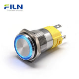 Interrupteurs à bouton-poussoir lumineux 16mm Acier inoxydable Interrupteur d'alimentation LED 5 BROCHES Borne à broches FILN