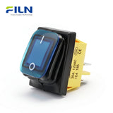 12V Rocker Switches Transparent Plastic KCD4 Waterproof Rocker Switch 30x22mm 4-Pin DPST FILN