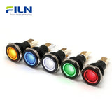 LED 12VDC Leuchten 19mm Metall Flachkopf 2-PIN Stecker Industrieanzeige FILN