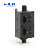 KCD4 Rocker Switch Junction Box IP65 Waterproof 30A 2-Gang Waterproof Switch Box FILN