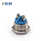 19mm Push Button Reset Switch Stainless Steel 2-Pin Screw Terminal Momentary Control | FILN
