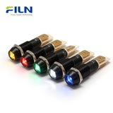 Voyants lumineux 12 V CC 10 mm étanches IP67 en métal pour montage sur panneau à LED FILN