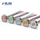 Push Button Switch Momentary with LED Ring & Wire Connector Ultra-thin Switch FILN