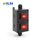KCD4 Rocker Switch Junction Box IP65 Waterproof 30A 2-Gang Waterproof Switch Box FILN
