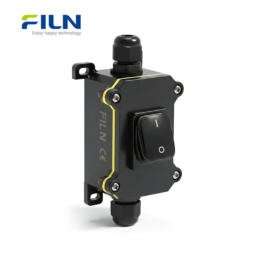 Outdoor Junction Box with KCD4 Rocker Switch 30A High Current IP65 Waterproof FILN