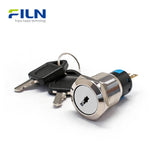 19mm Key Push Button Switch 2 Position 3-Pin Metal Switch FILN