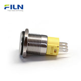 16mm Round Push Button Switch No LED Light Stainless Steel Pin Terminal FILN