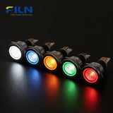 LED 12VDC Leuchten 19mm Metall Flachkopf 2-PIN Stecker Industrieanzeige FILN