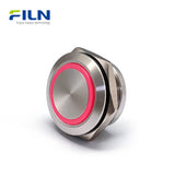 Interrupteur à bouton-poussoir lumineux 22 mm corps ultra-court momentané 4 broches 12V-220V métal FILN