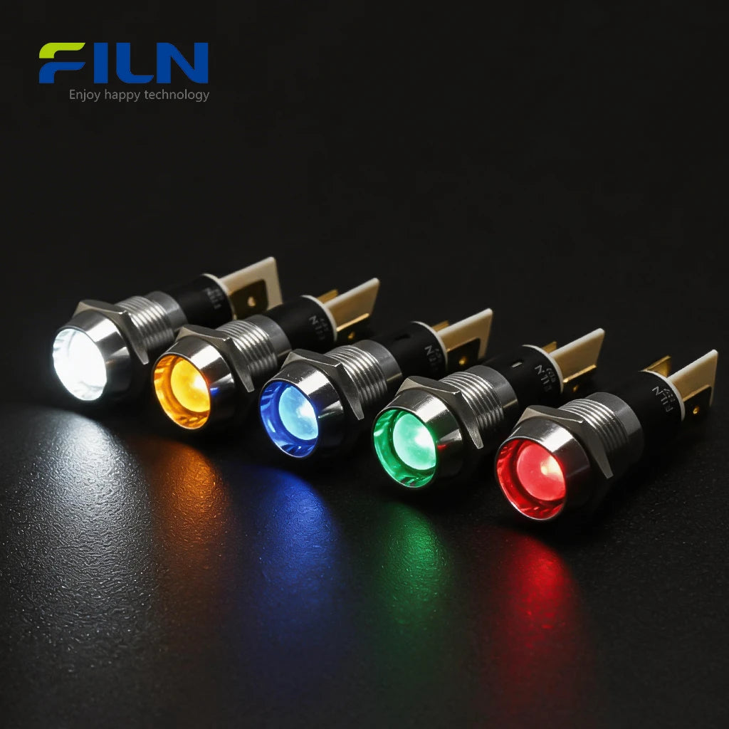 14mm LED Indication Light IP67 Waterproof Metal Indicator for CNC & Medical FILN