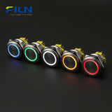 Latching Switch Push Button 25mm Metal 5-Pin with LED Ring 12V 220V Wiring FILN