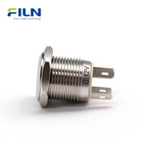 Interrupteur à bouton-poussoir 16 mm | Acier inoxydable Momentané 4 broches LED | FILN