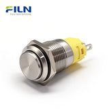 Normally Closed Push Button Switch 16mm Stainless Steel High Head FILN