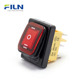 ON OFF ON Rocker Switch Ordinary Plastic KCD4 6-Pin Waterproof Rocker Switch FILN