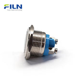 19mm Push Button Reset Switch Stainless Steel 2-Pin Screw Terminal Momentary Control | FILN