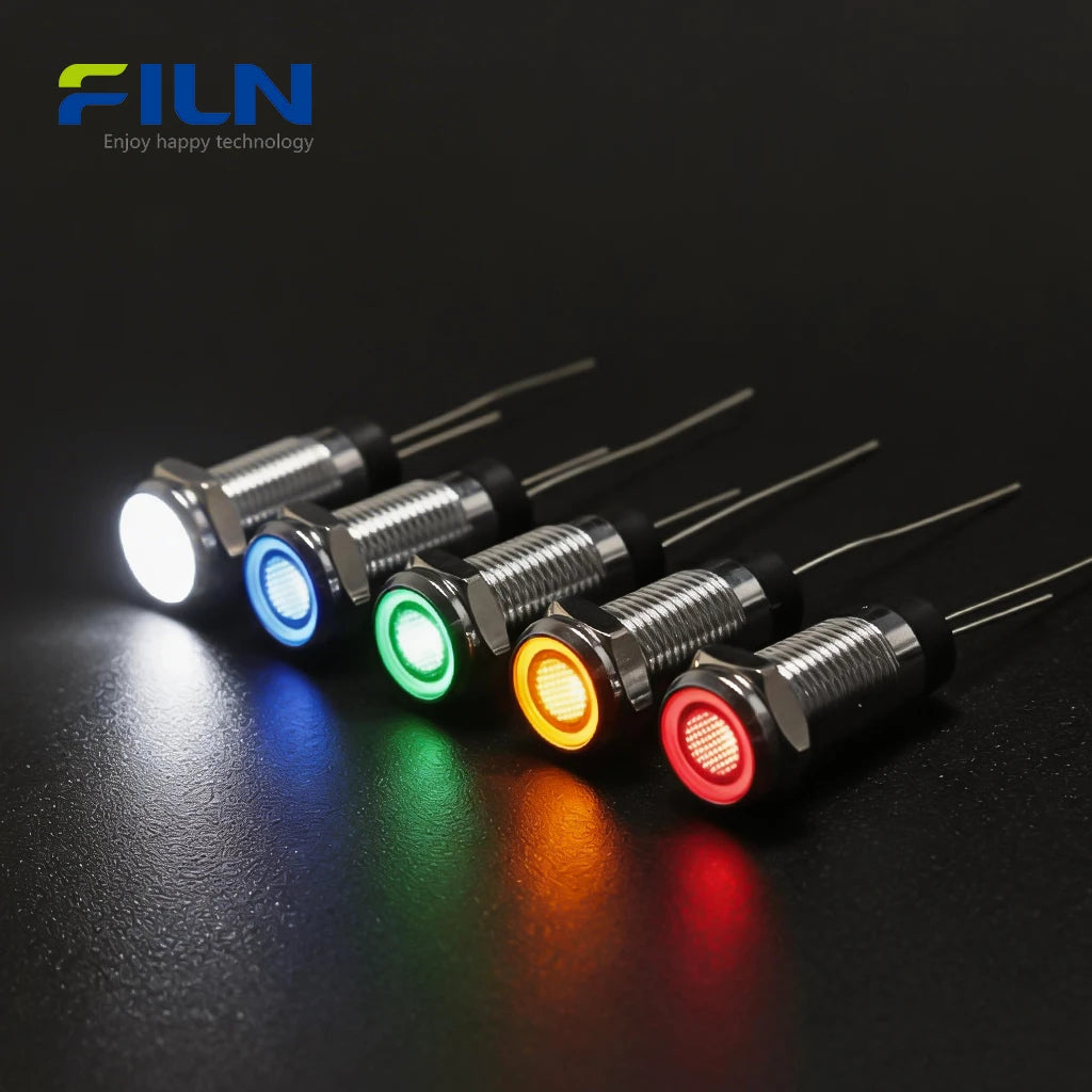 Voyant LED 8mm 3-380VMontage sur panneau IP67 | Contrôle Industriel FILN
