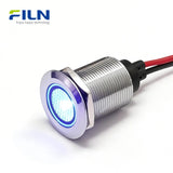 Panel Mount LED 19mm Metal Flat Head with 15cm Wire Lead 12V 110V 220V FILN