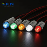 Plastic Pilot LED Lights 12.5mm 6V-220V PA66 Wire Lead Snap-in for FILN
