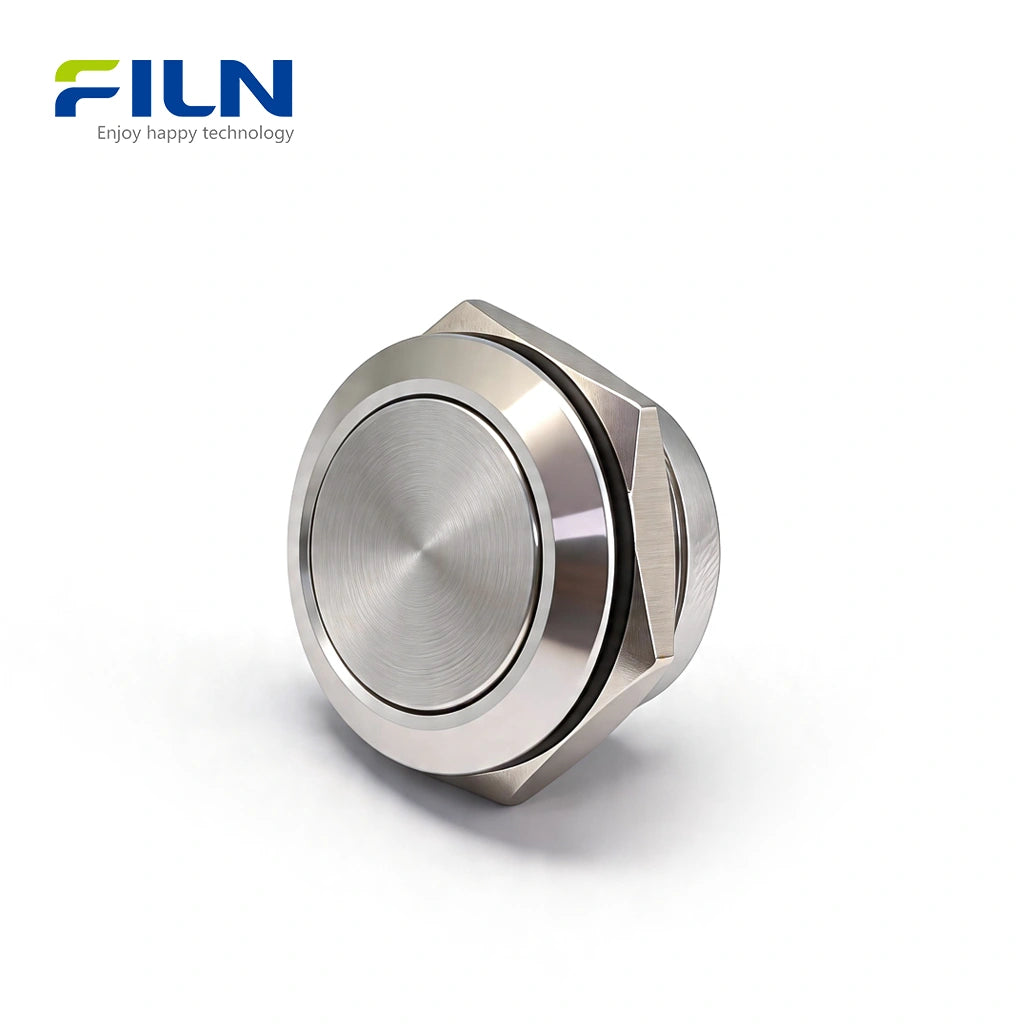 19mm Push Button Momentary Switches Ultra-thin Metal Push Buttons No Light | FILN