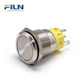 19mm Push Button Latching Switch Zinc Alloy/Steel Non-illuminated Push Button Switch 3-PIN FILN