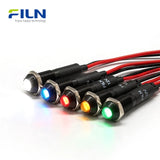 FILN 12V Indicator Light 8mm Panel Mount IP67 Waterproof for CNC
