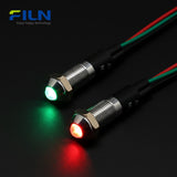 Red/Green Bi-color LED Indicator Light 8mm IP67 Waterproof for CNC FILN