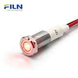 Rote LED-Anzeigeleuchte 10 mm IP67 Wasserdicht 12V 24V 220V für Schalttafeleinbau FILN